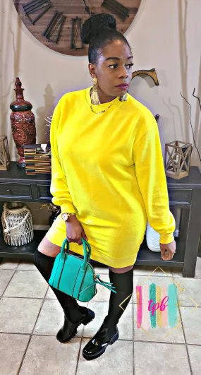 Scoop Long Sleeve Sweater Dress