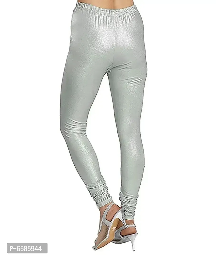 Shimmer Shiny Lycra Churidar Leggings for Women