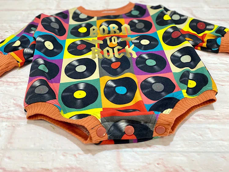 Size 9-12m Sweater Romper - Born to Rock
