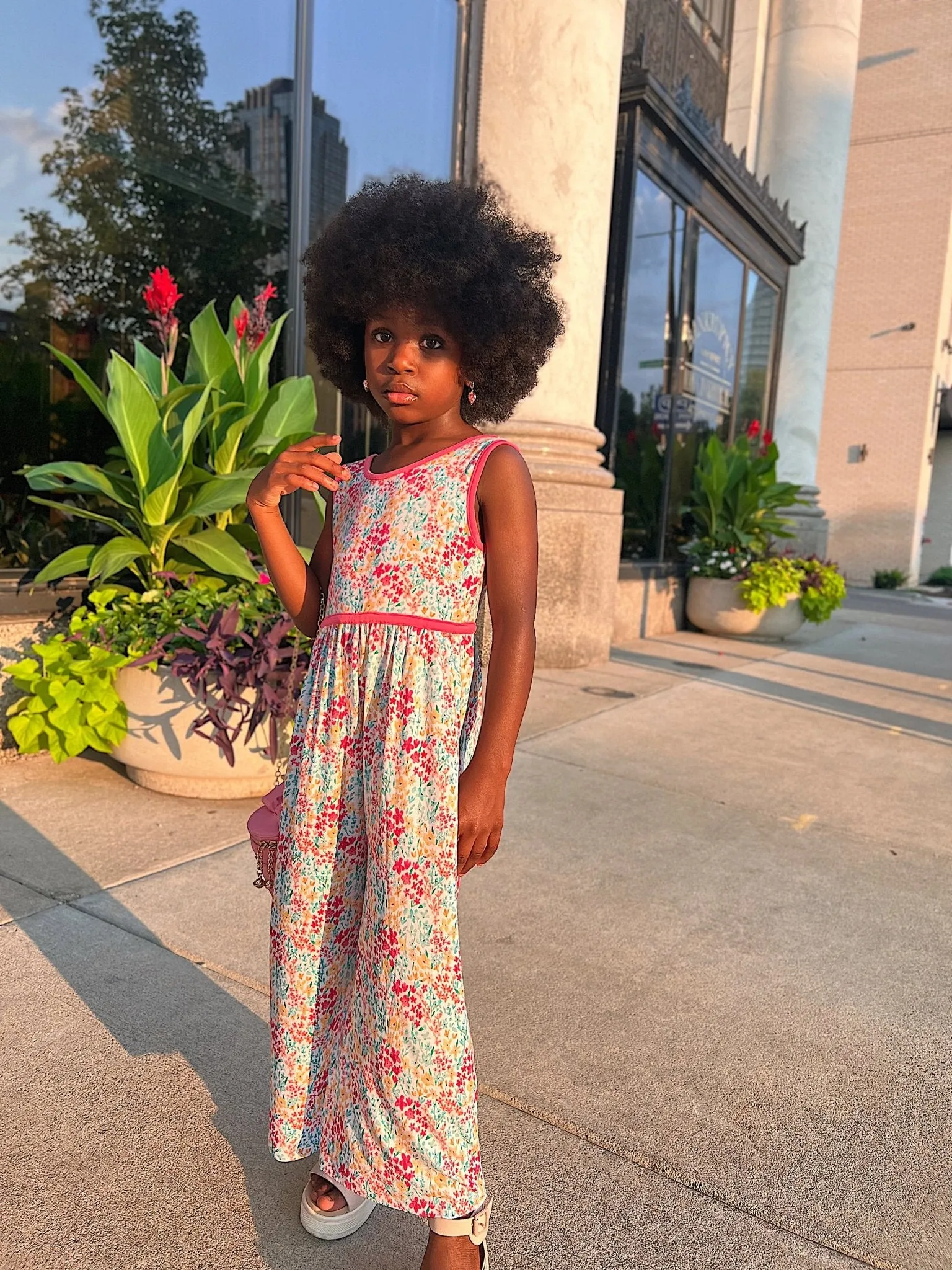 Sleeveless Wide Leg Romper in Verano Floral
