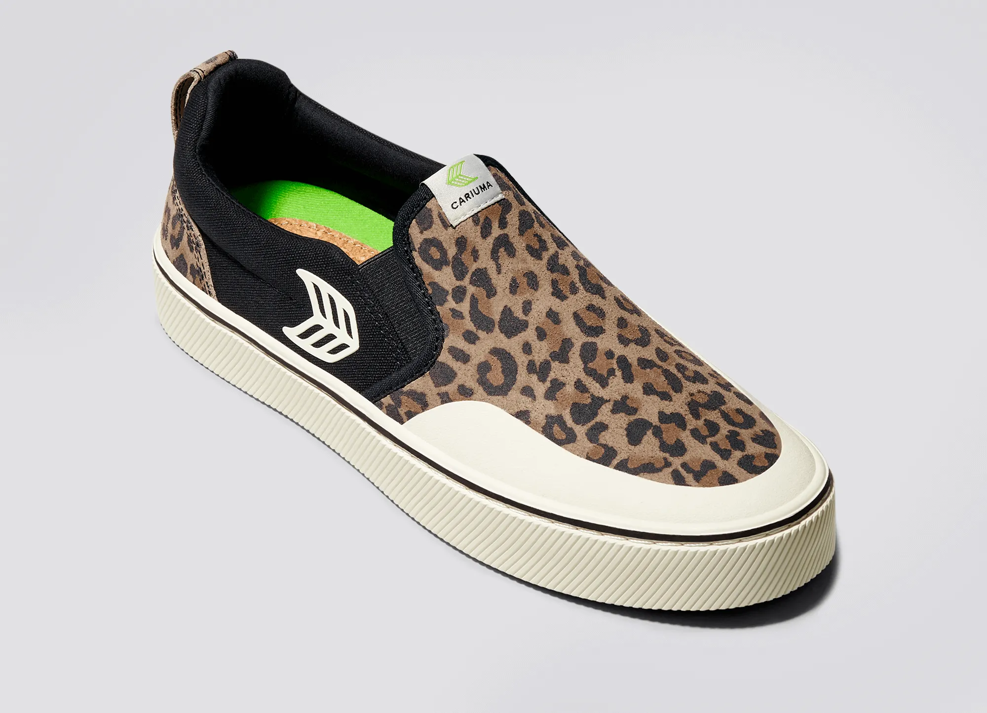 SLIP-ON PRO Leopard Print Suede Black Canvas Ivory Logo Sneaker Men