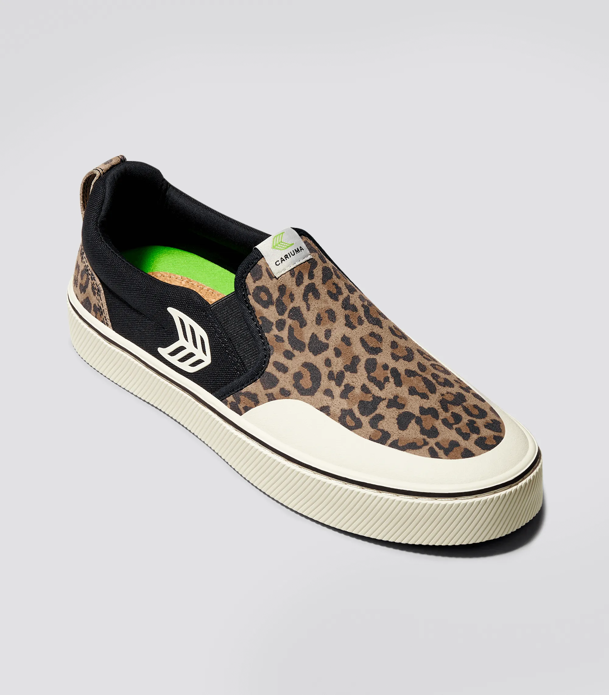 SLIP-ON PRO Leopard Print Suede Black Canvas Ivory Logo Sneaker Men