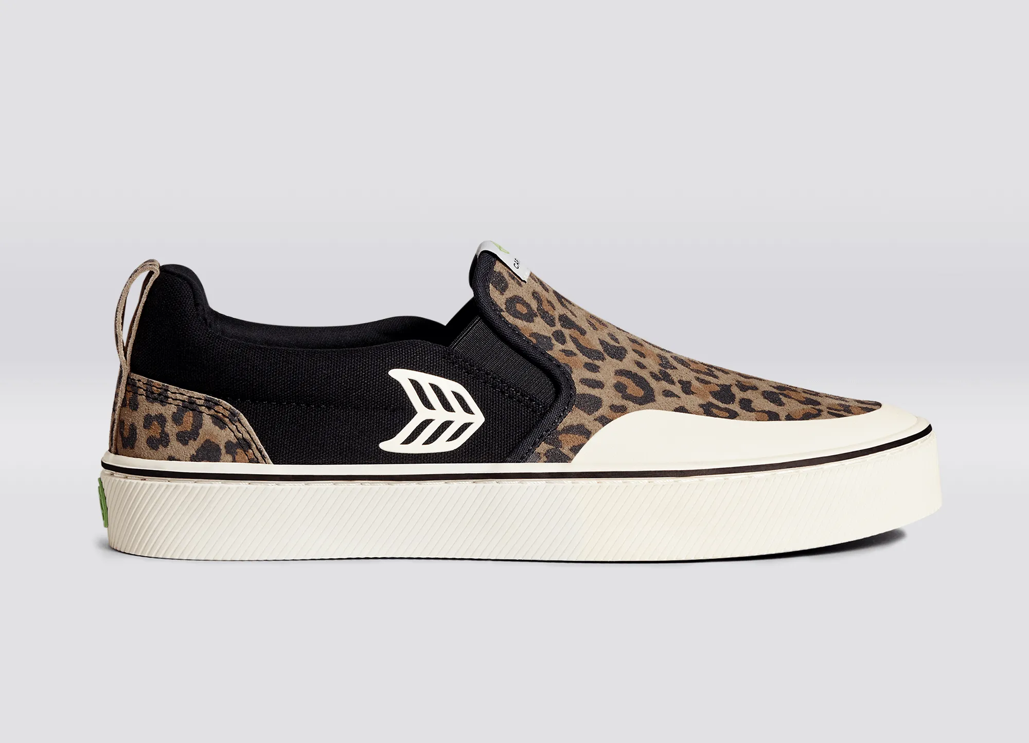 SLIP-ON PRO Leopard Print Suede Black Canvas Ivory Logo Sneaker Men