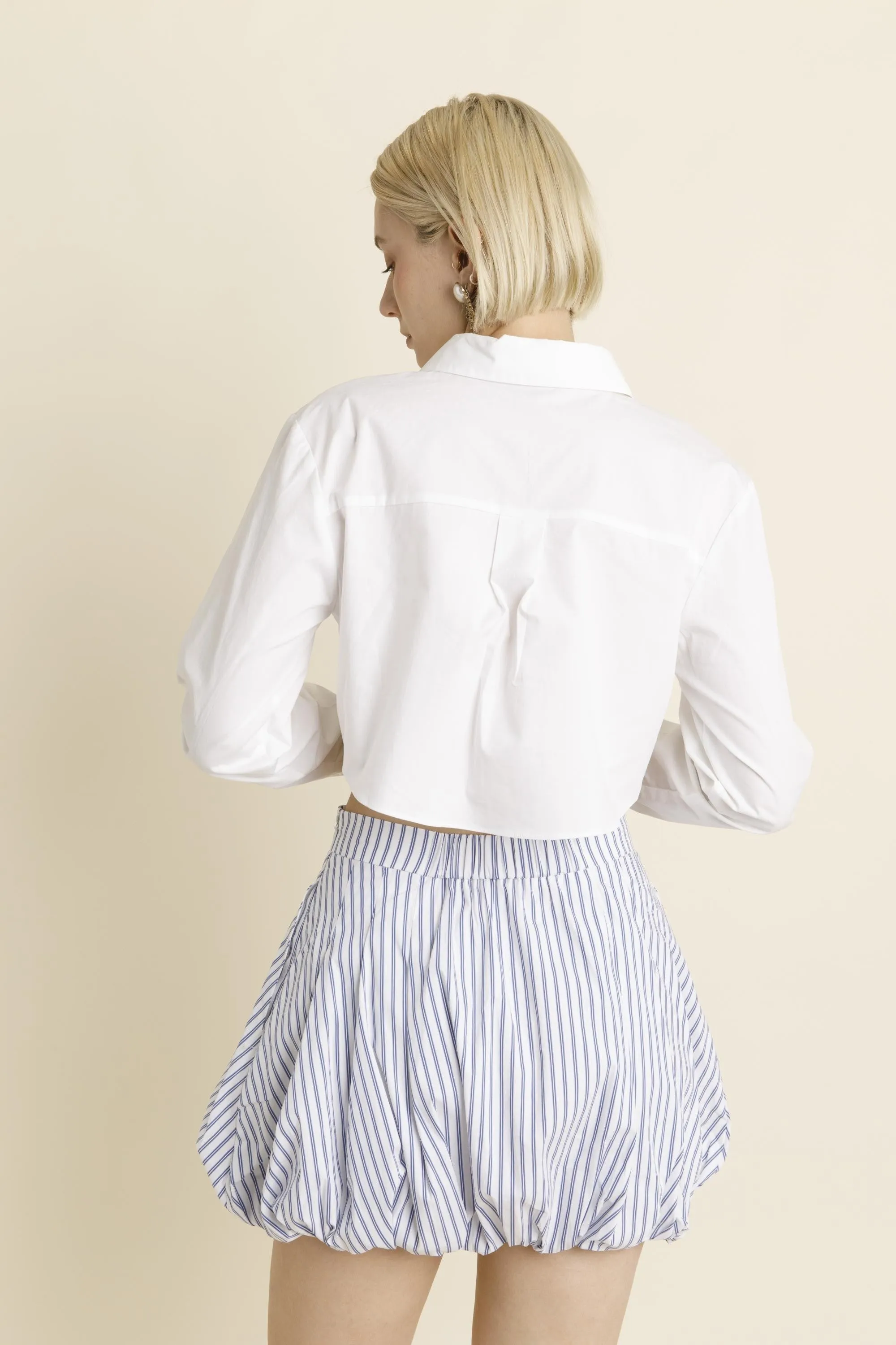 Striped Bubble Hem Skirt