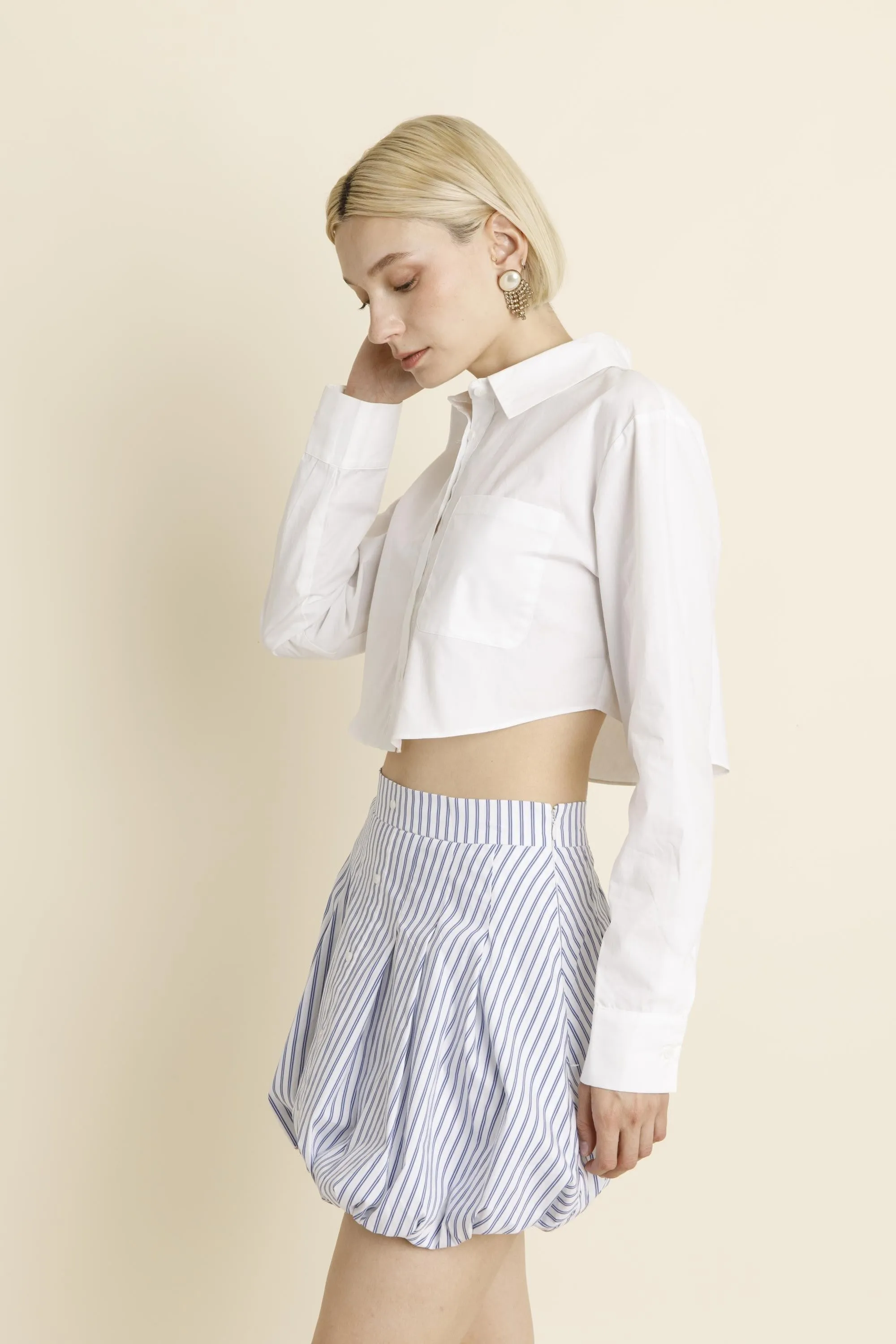 Striped Bubble Hem Skirt