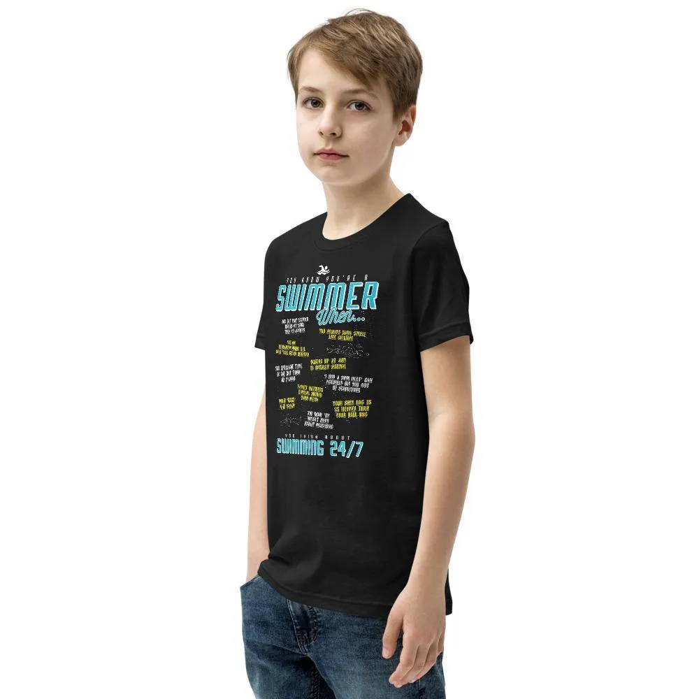 Swimmer Kid Youth T Shirt - You Know You're A Swimmer When
