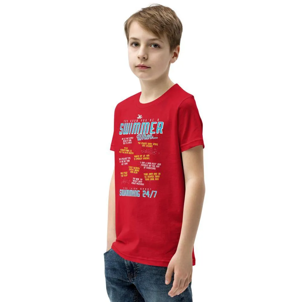 Swimmer Kid Youth T Shirt - You Know You're A Swimmer When