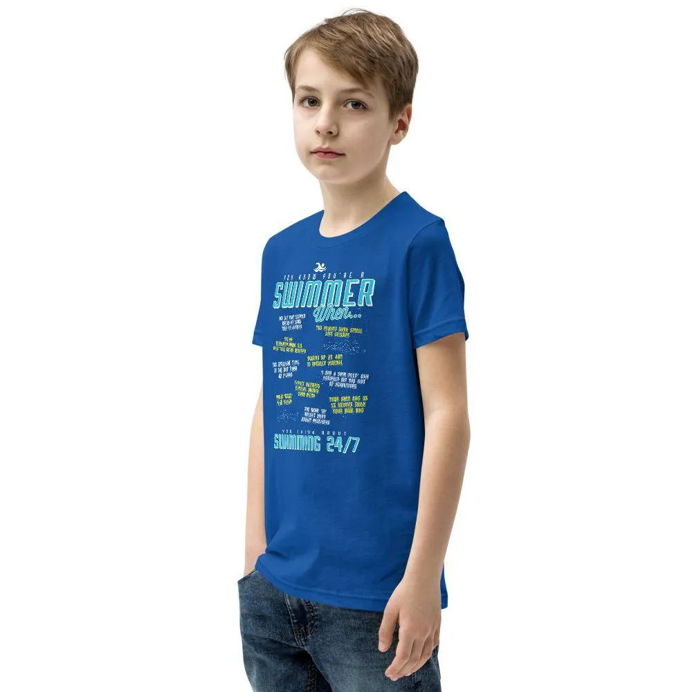 Swimmer Kid Youth T Shirt - You Know You're A Swimmer When
