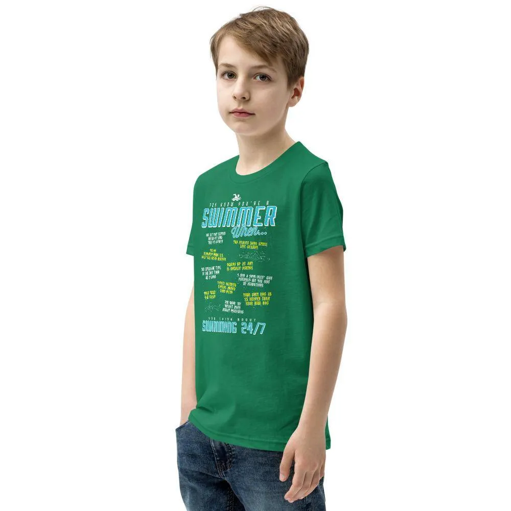 Swimmer Kid Youth T Shirt - You Know You're A Swimmer When
