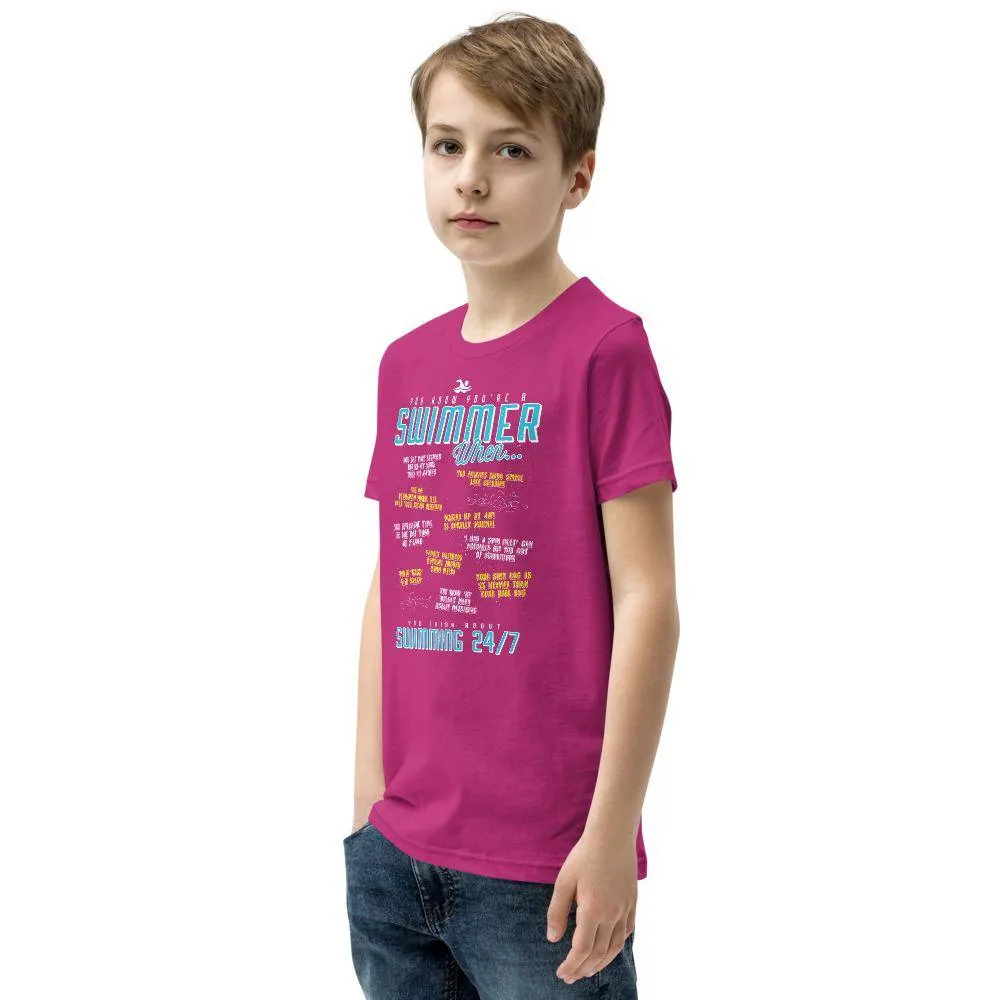 Swimmer Kid Youth T Shirt - You Know You're A Swimmer When