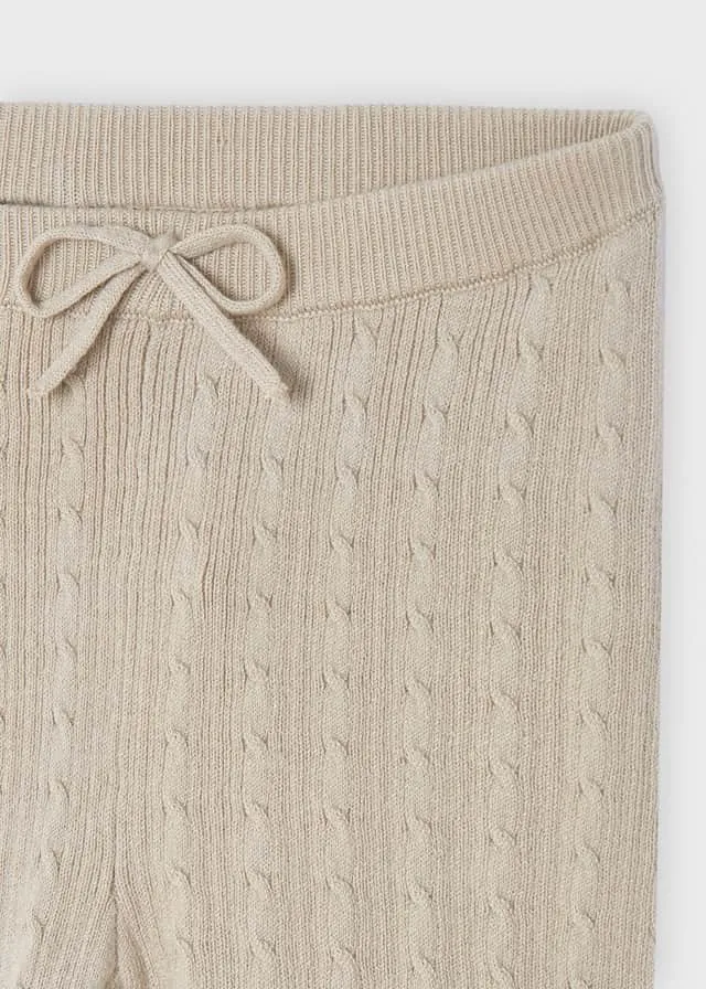 Tan Cable Knit Leggings