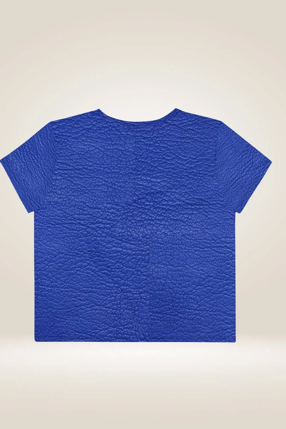 TGC Boutique Leather Print Blue Crop Top