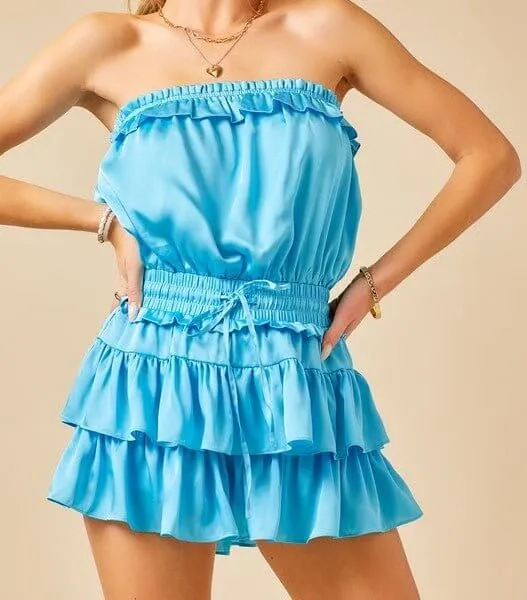 The Bethany Romper: Strapless Ruffled Romper