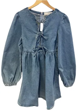 The Rylee Bow Tie Denim Mini Dress