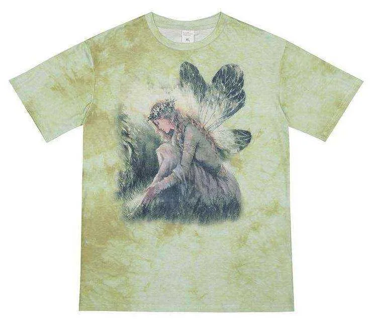 Tie-Dye Hip-hop Loose Short Sleeve Printed Female T-Shirt
