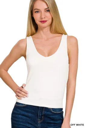Two Layer V Tank (off white)
