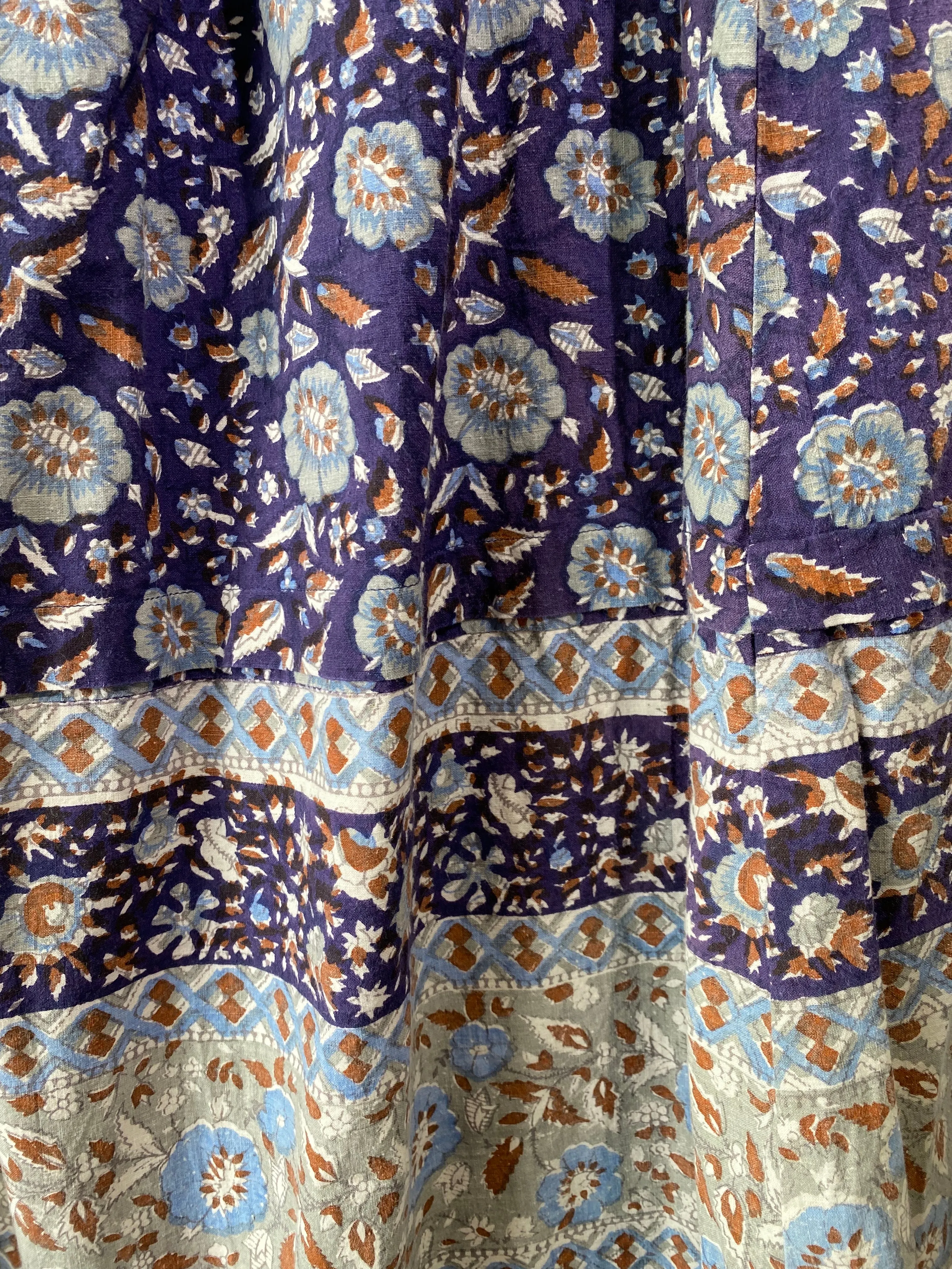 Vintage Bakalli Indian Block Print Skirt