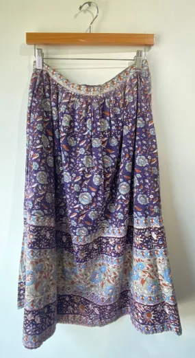 Vintage Bakalli Indian Block Print Skirt