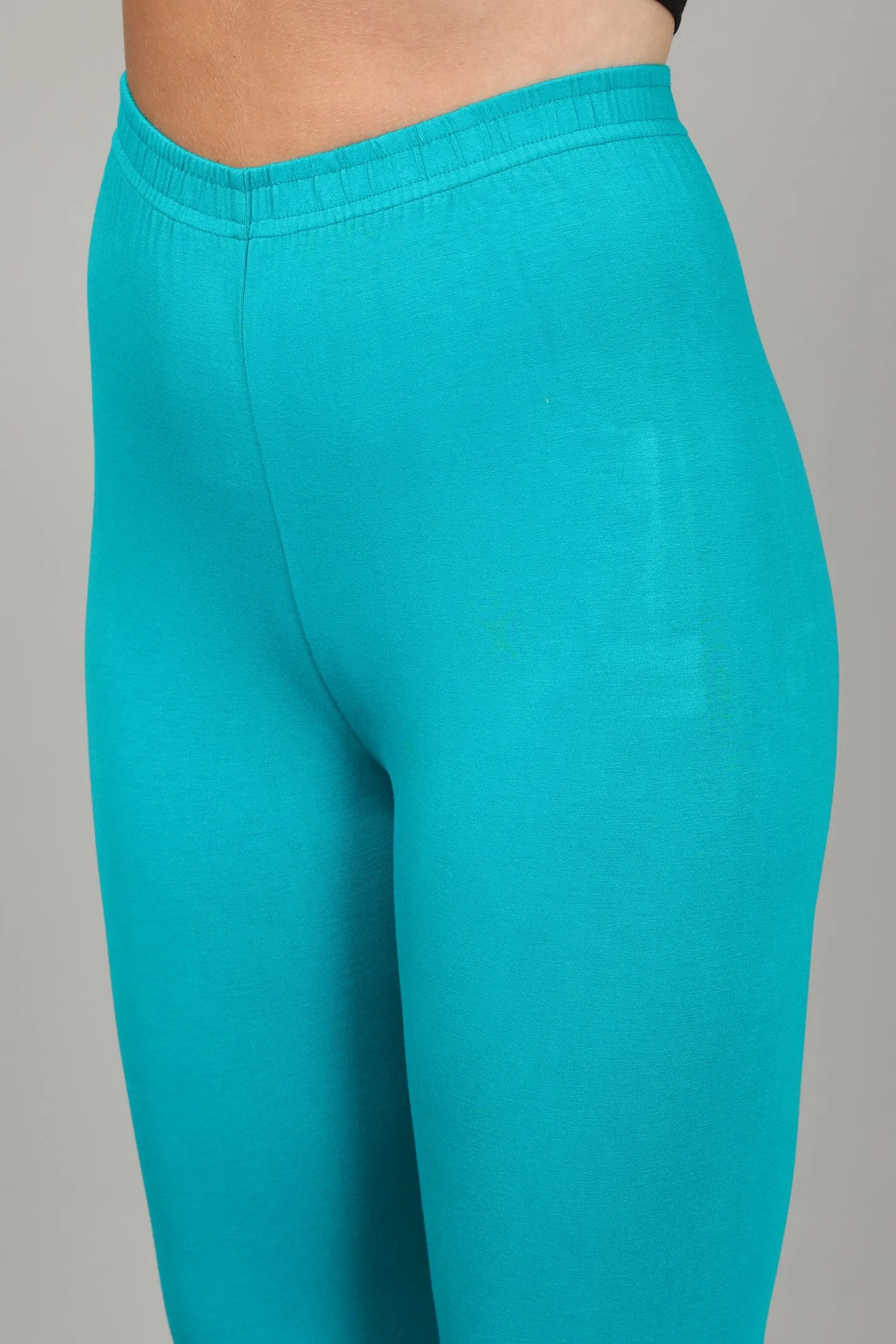 VISCOSE CHURIDAR LEGGINGS - TURQUOISE
