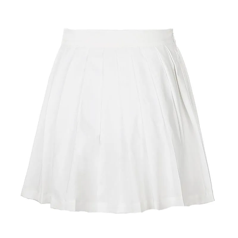 White M Embro Tennis Skirt