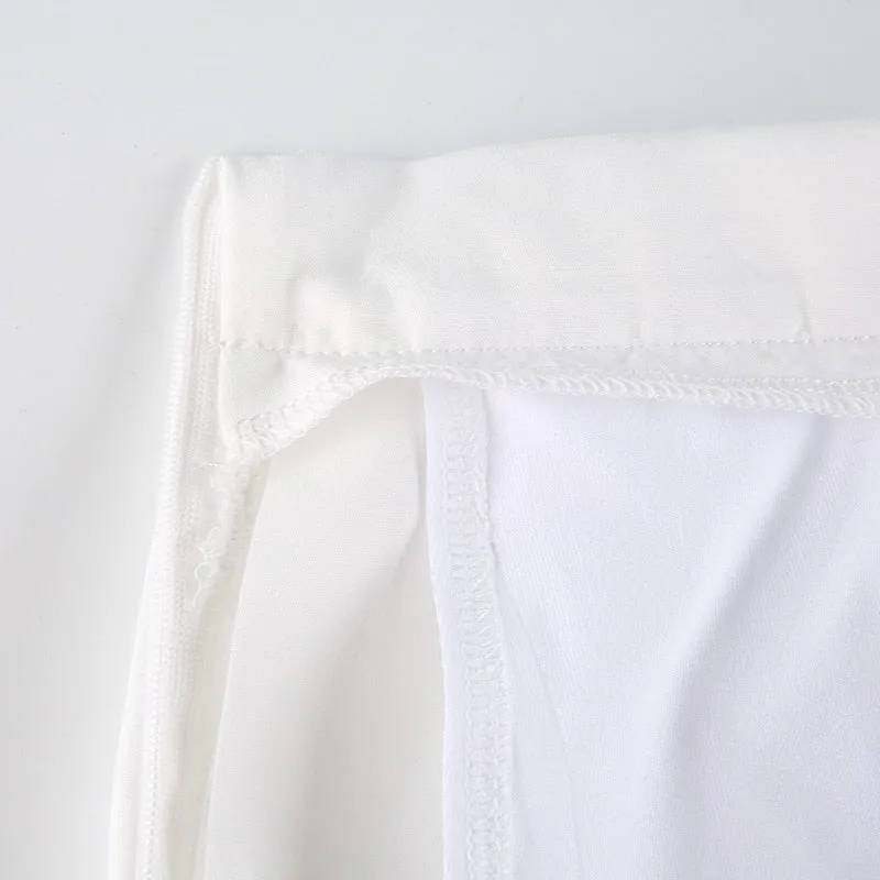 White M Embro Tennis Skirt