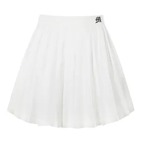 White M Embro Tennis Skirt