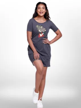 Women's Flower Printed Long T-shirt