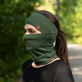 Women's Headband & Gaiter 2-Piece Dark Green