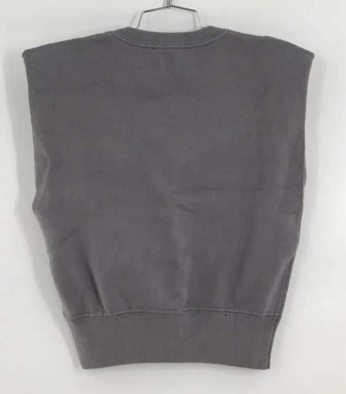 Zara Women's Gray Knitted Crew Neck Sweater Vest - Size Medium