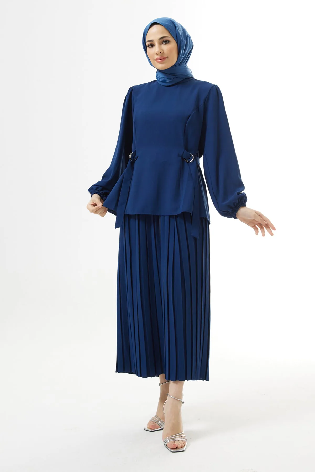 ZRF Women Pleated Skirt Suit - Indigo - Palaió Fáliro