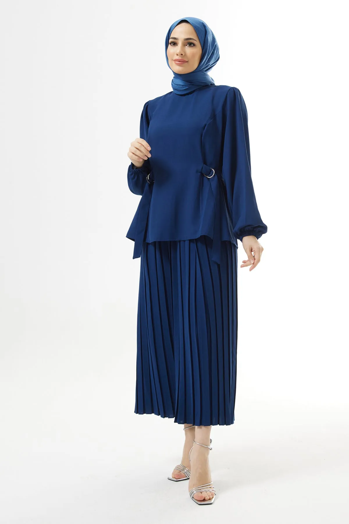 ZRF Women Pleated Skirt Suit - Indigo - Palaió Fáliro