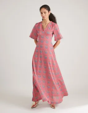 Zuri Fuchsia Three Ladies Lurex Dress